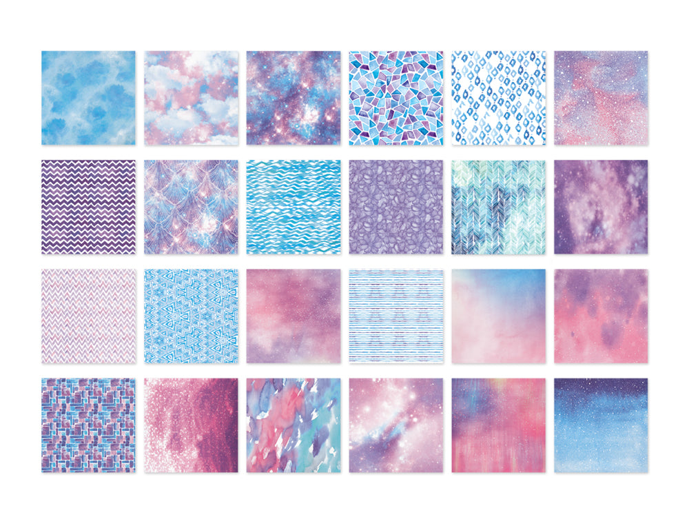 Cardstock: 12"x12" Themed Stack Pad x24 Double-Sided (24 Designs) 230GSM A) Mystique