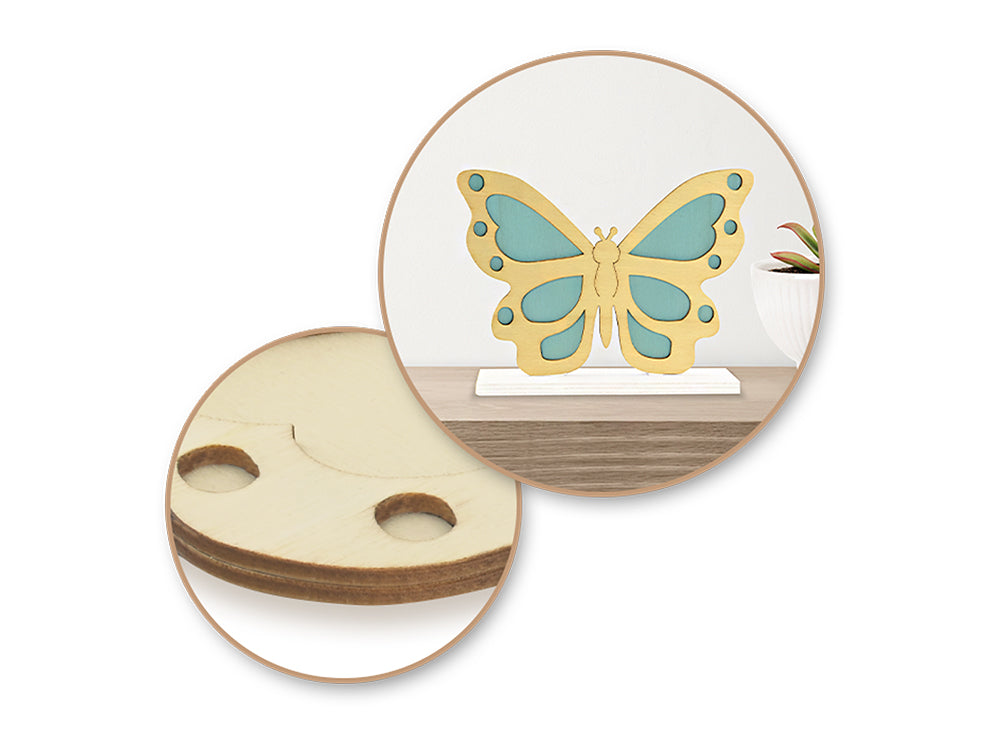 Wood Craft: DIY 6" 3D Shape Standing 5mm(T) A) Butterfly