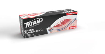 TITAN DBL SEAL FREEZER BAG LG 40/PK