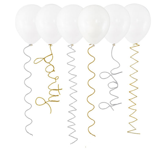 Silver & Gold Pipe Cleaner Balloon Tails  6ct