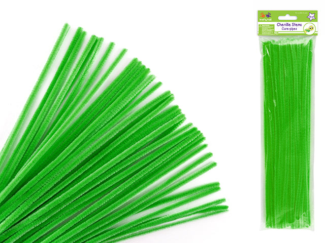 Chenille Stems: 6mmx30cm Standard Pipe Cleaners 40pc F) Kelly Green