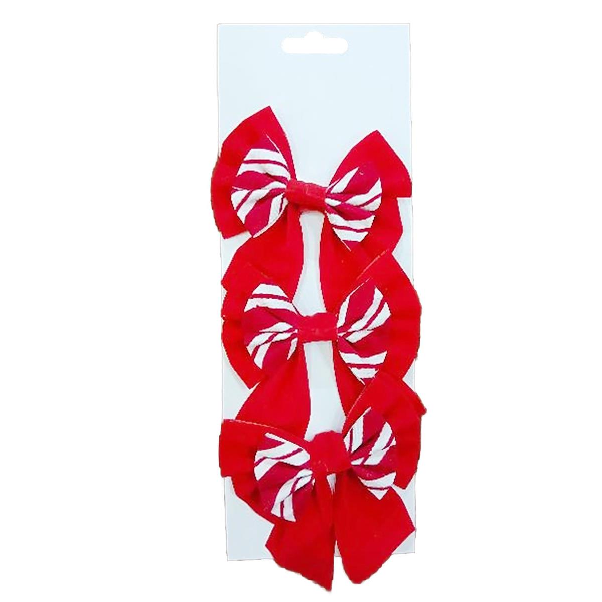Deco N. Xmas 3pk Bow Décor, 4x4.5", t.o.c