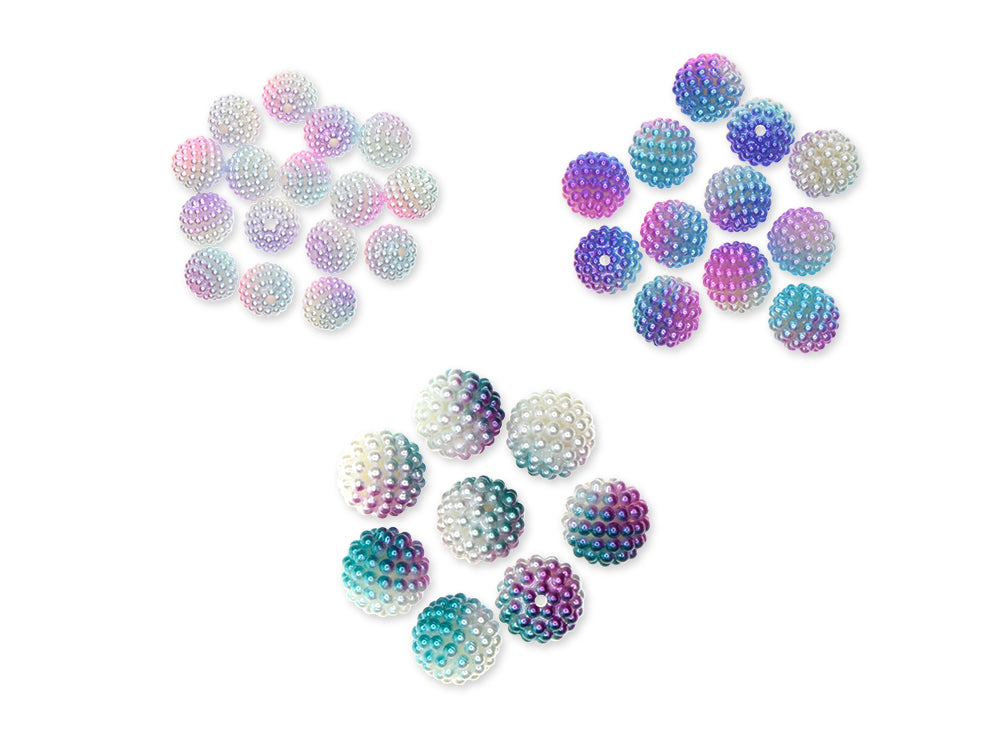 Plastic Beads: 10+12+14mm Globe Rainbow Micro-Bead Multi-Packs 36pc A) Asst #1