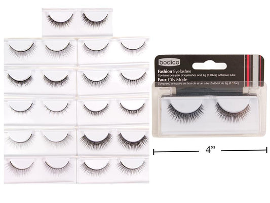 Bodico Eyelash w/ Glue, 12 styles, re-usable clamshell w insert(HZ)