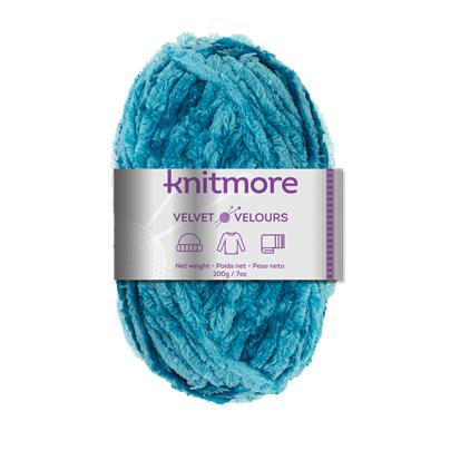 VELVET KNITTING YARN-TURQUOISE 200G/126yards