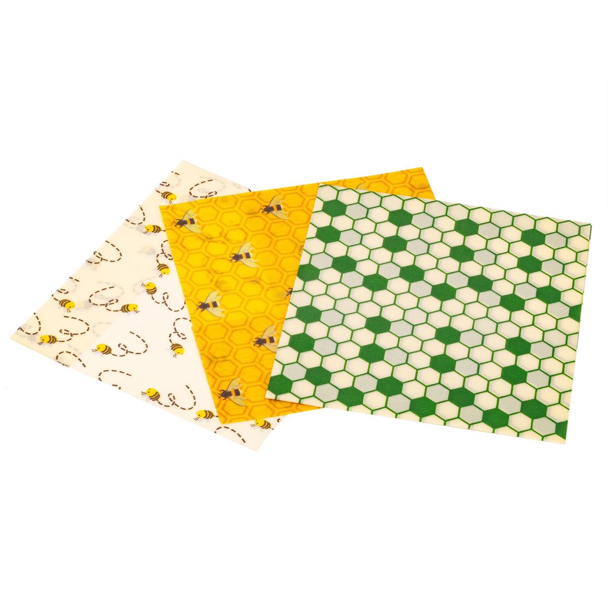 L.Gourmet 3-pc Beeswax Food Wraps, Reusable,S, M & L, asst'd,envelope