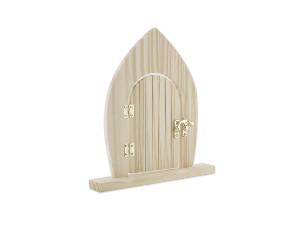 Wood Craft: 8.3"x7.3"x1.1" Fairy Garden Door Standing DIY