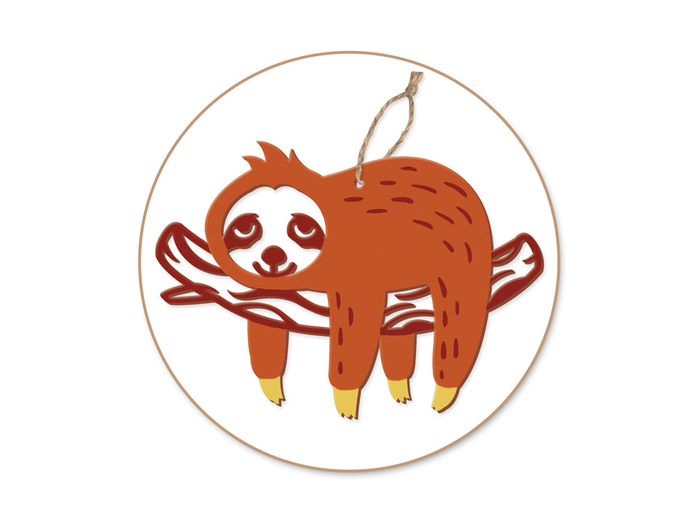 Wood Craft: Wood Ornaments x2 Asst Laser-Punch w/Jute Cord Hanger C) Creatures