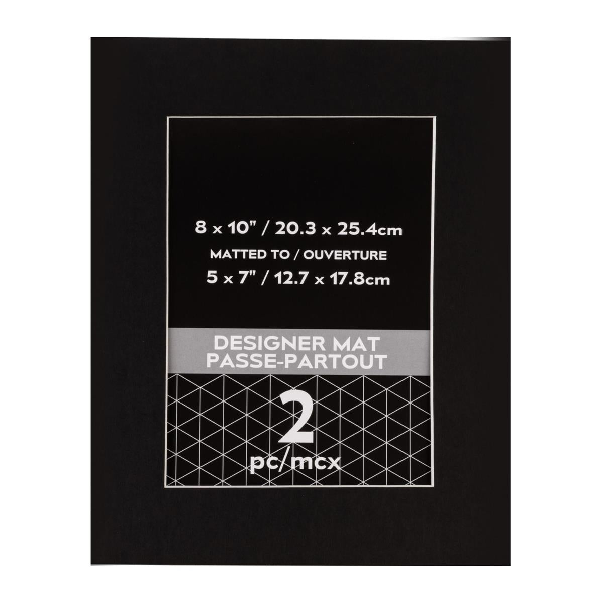 2pk 8x10" Photo Mat (5x7" OPG) Black, pslv + insert