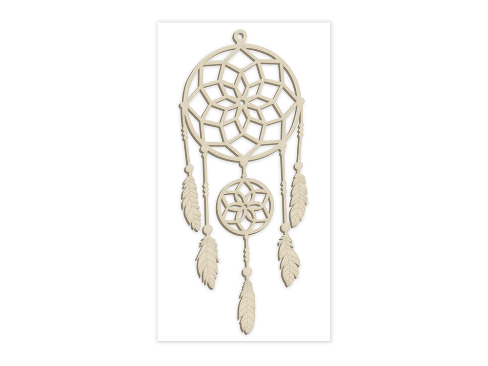 Paper Craft Embellishment: Laser-Cut Primed Chipboard Accents E) Dream Catcher