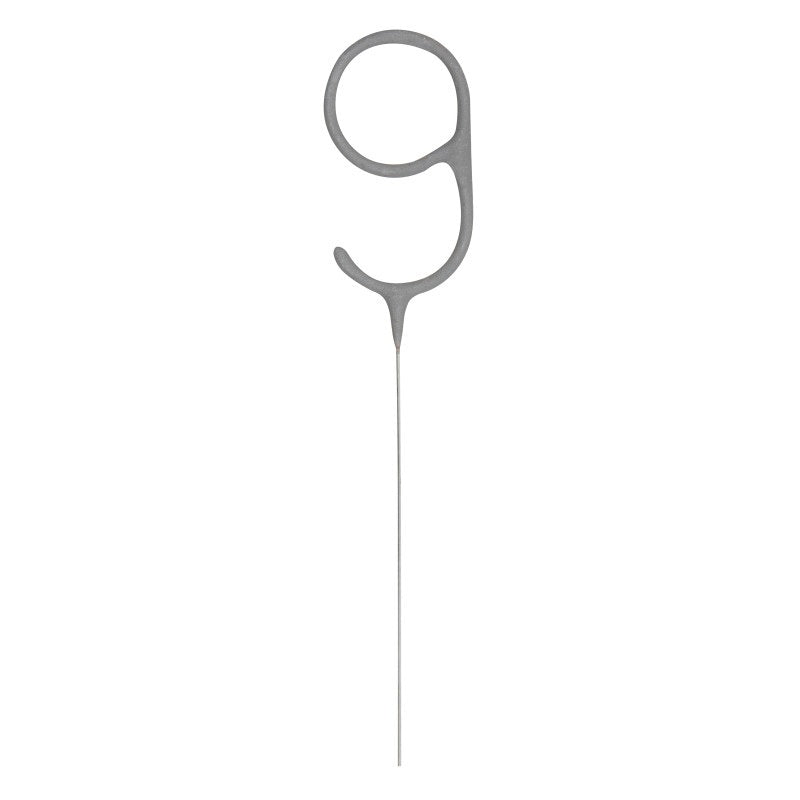 Number 9 Silver Sparkler  7"