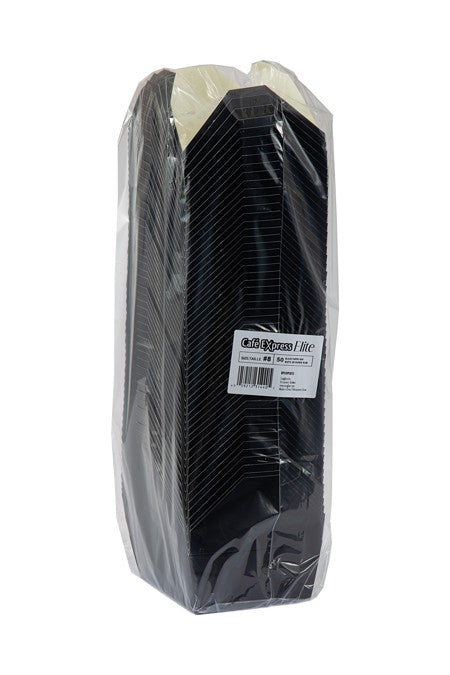 C.E. ELITE BLACK TAKEOUT PE BOX #8 (15.2 X 11.8 X 6.2CM) 200/CS