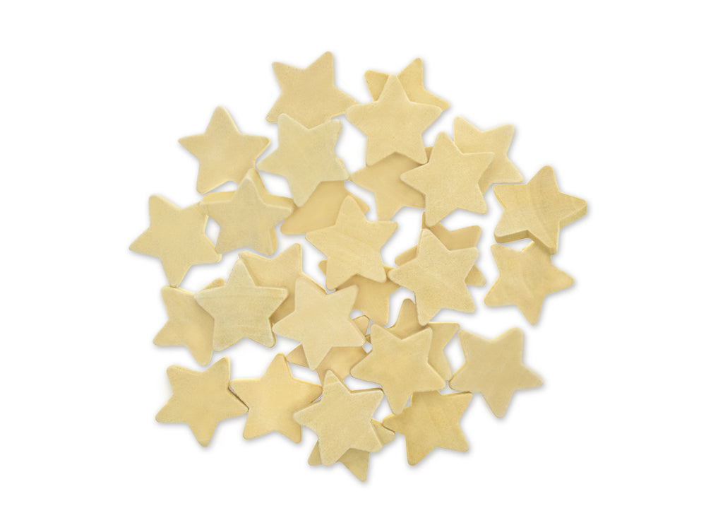 Craftwood: Wooden Thick-Bits 30pc 6mm(T) C) Stars Natural