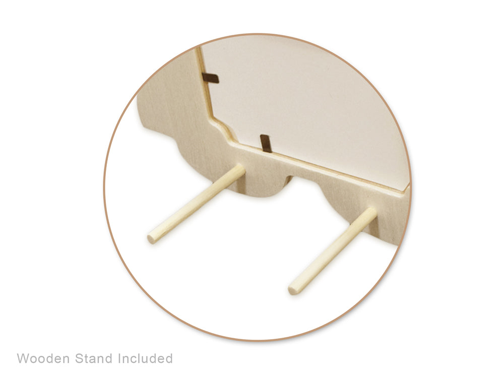 Wood Craft: 7" DIY Photo Frame w/Dowel Stand A) Train