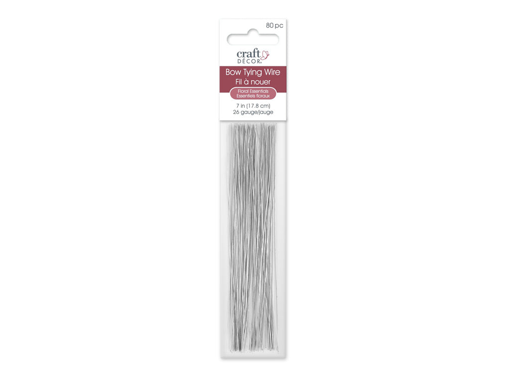 Craft Decor: 7" Bow Tying Wire Silver 26g 80/pkg