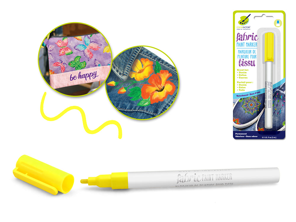 Color Factory: Fabric Paint Marker Permanent 3ml F) Sunshine Yellow