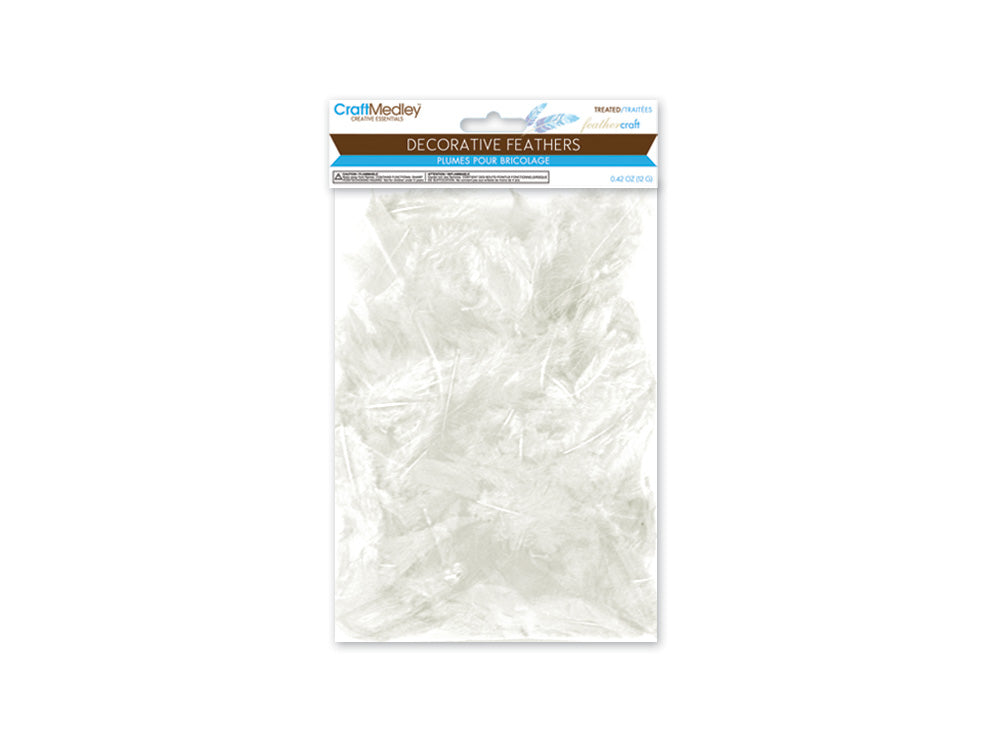 Feather Craft: 12g Craft Feathers 2"-3.5" H) White