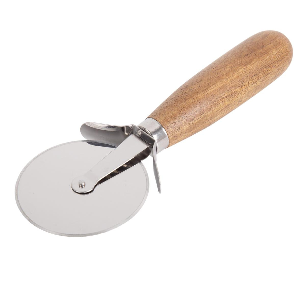 L.Gourmet Acacia Wood Pizza Cutting Board w/ SS Slicer, sleeve