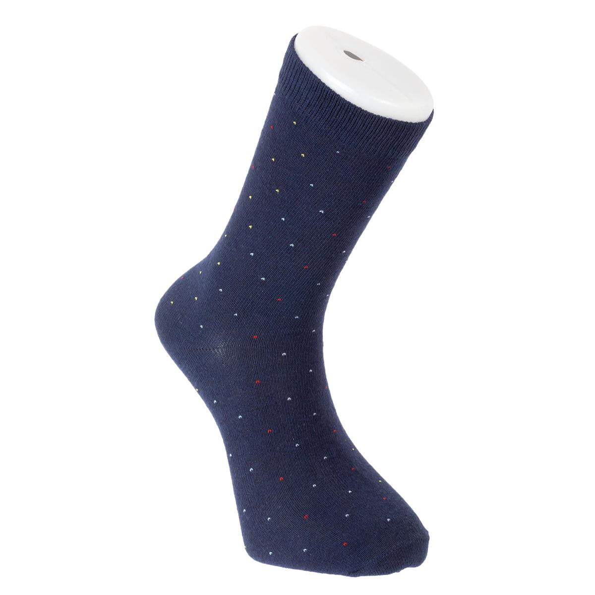 Sox, Men's dot crew dress socks 2 asst: dk blue/olive green, hc