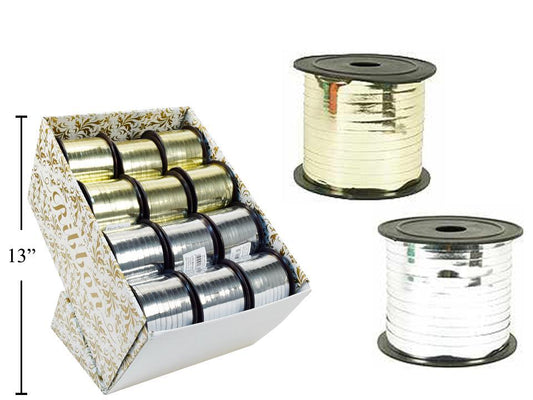 Paper T. 300ft Metallic Curling Ribbon, 2Col , 5mm, 24/dsp