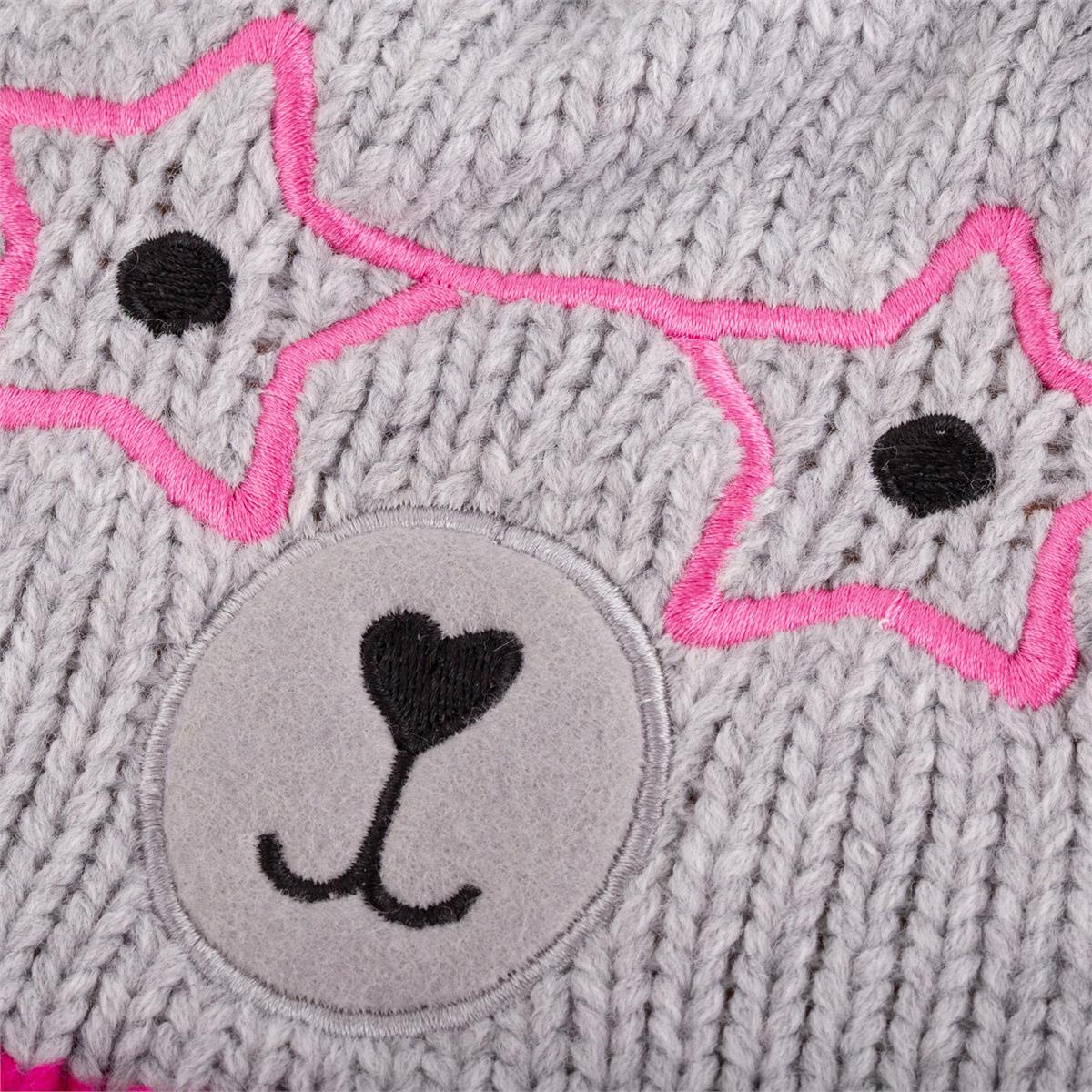 Nordic T. Beanie w Bear Face,pink glasses, hc