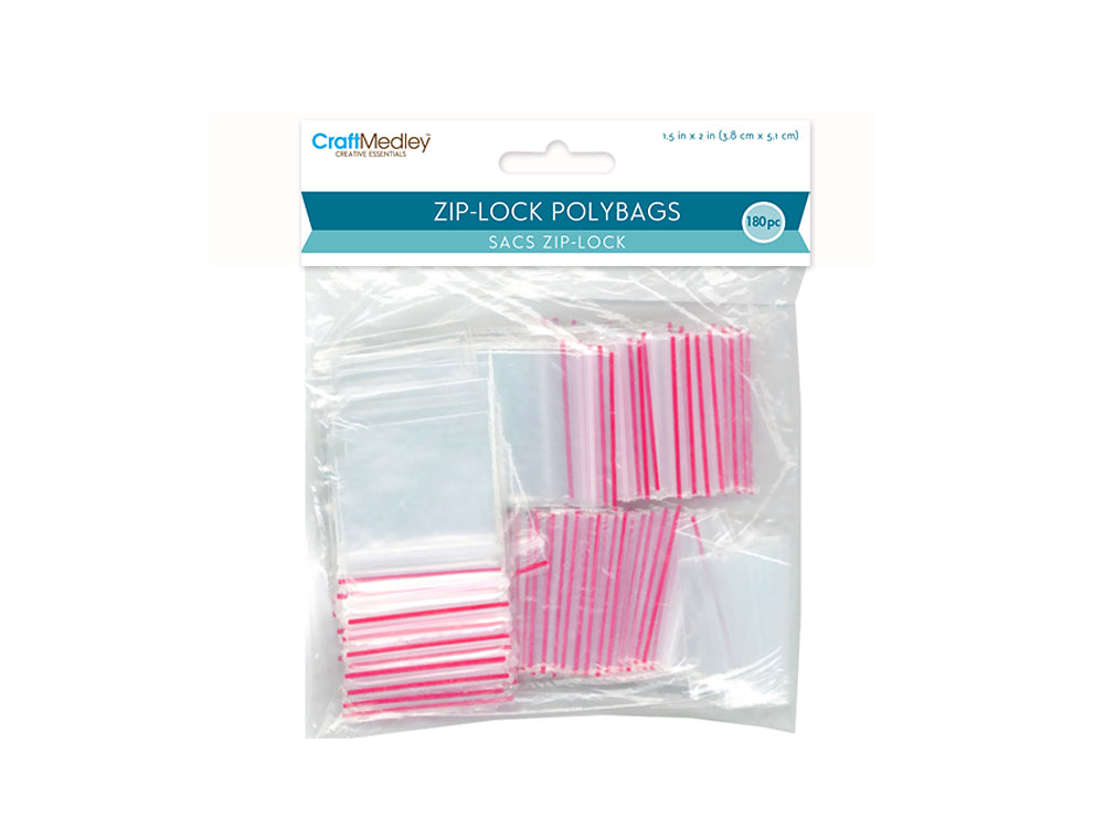 Craft Medley: Zipper-Seal Polybags 1.5"x2" 180pc