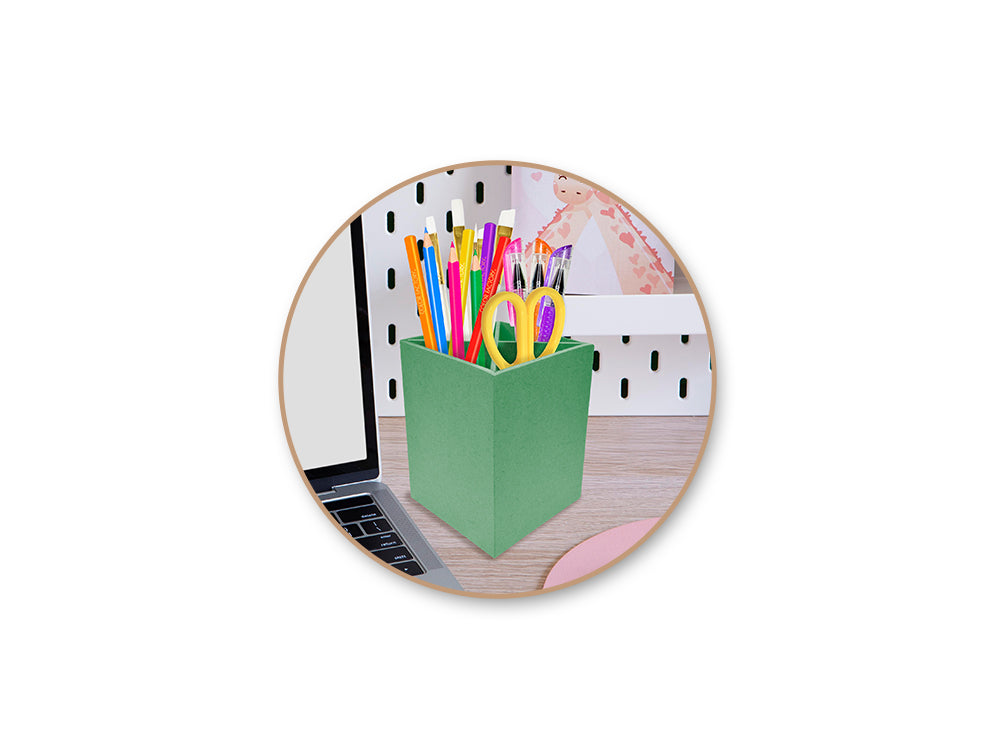 Wood Craft: Natural 3"x4" Desk Organizer 4-Comp MDF