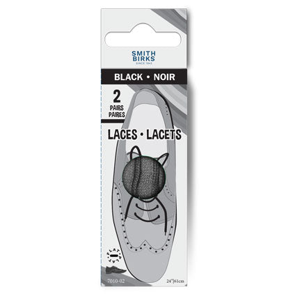 24" LACES - FLAT (2PR) BLACK