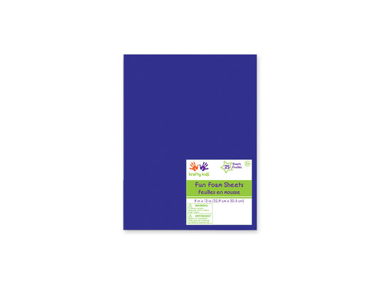 Fun Foam Sheets: One 9"x12" - 2mm(T) Barcoded Sheets H) Royal Blue