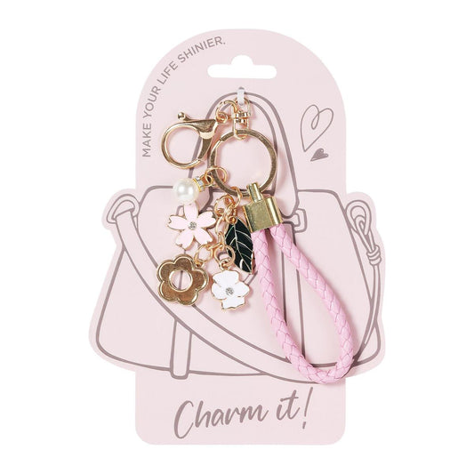 Bodico, Braided Bag Charm w Flower, hc