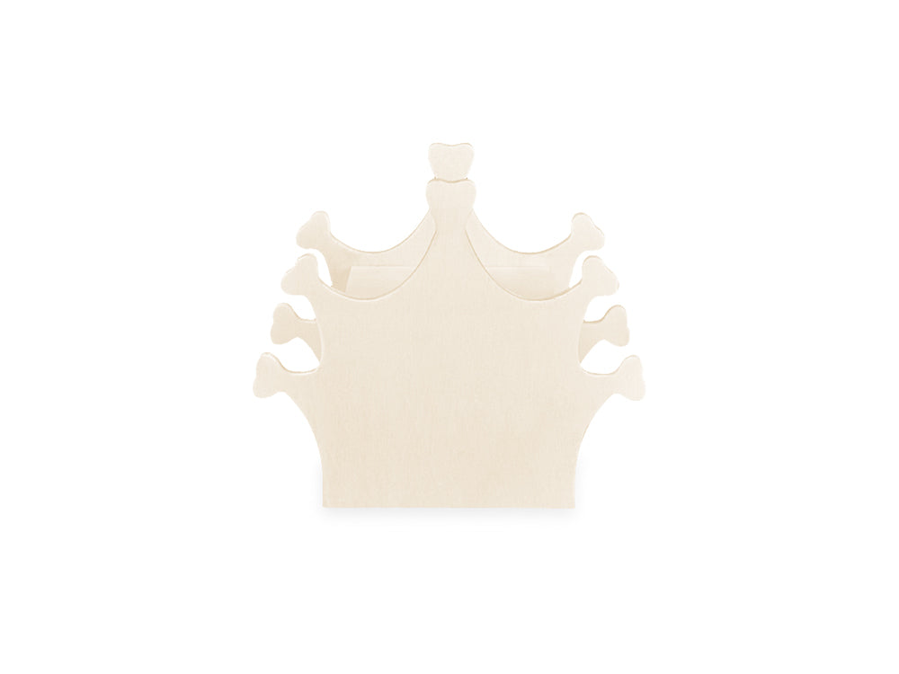 Wood Craft: 4.7" DIY Coin Bank w/Bottom Cap E) Crown