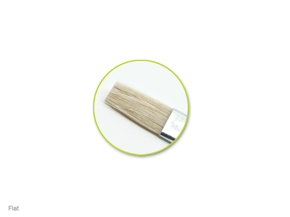 Artist Brush Set: #0-#16 Fine Bristle x5 Wood Handle A) Flats