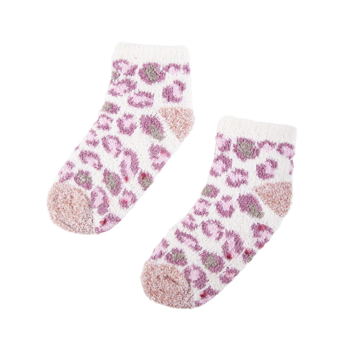 NordicT. Ladies Animal Fuzzy Socks 3 asst, ankle w antislip, hc