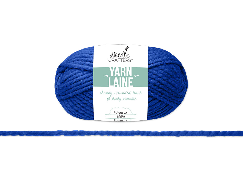 Needlecrafters: 100g Chunky Stranded Twist Poly Yarn I) Royal Blue