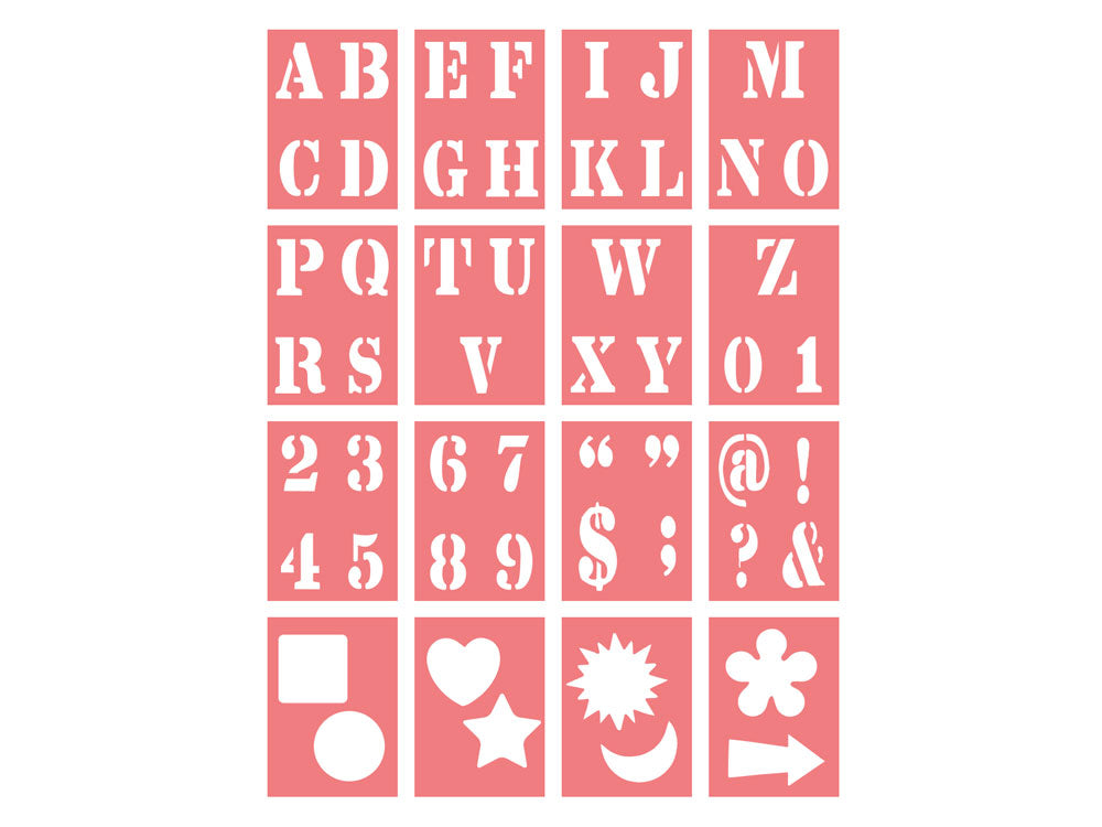 Color Factory: Complete Letter Stencil Sets B) 1.5"