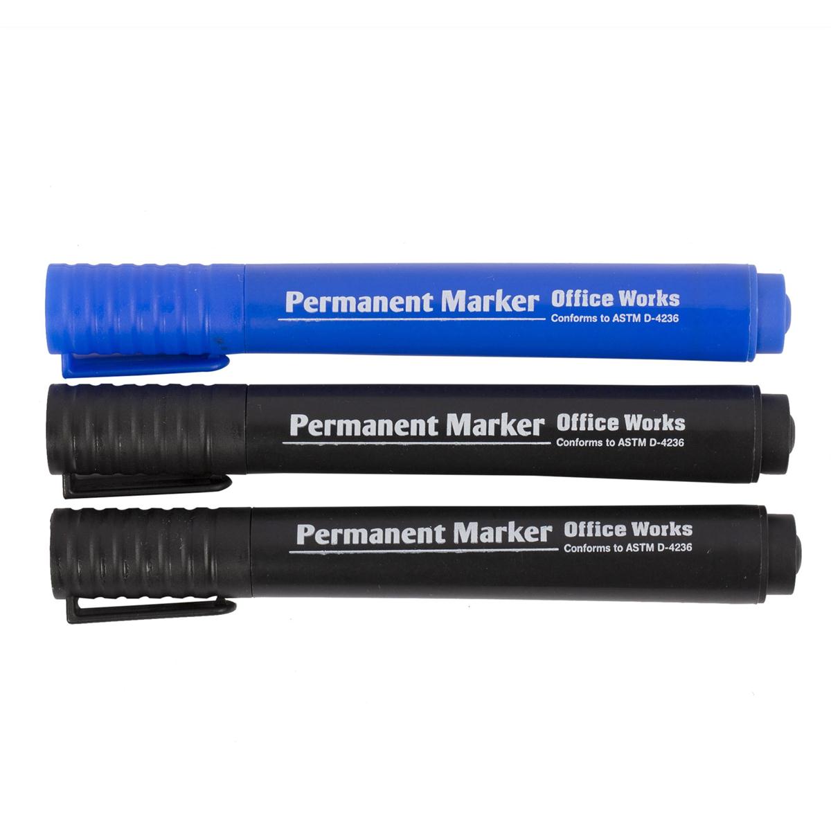 O.WKs. 3-pc Permanent Markers, 2 Colours, b/c (A115599)