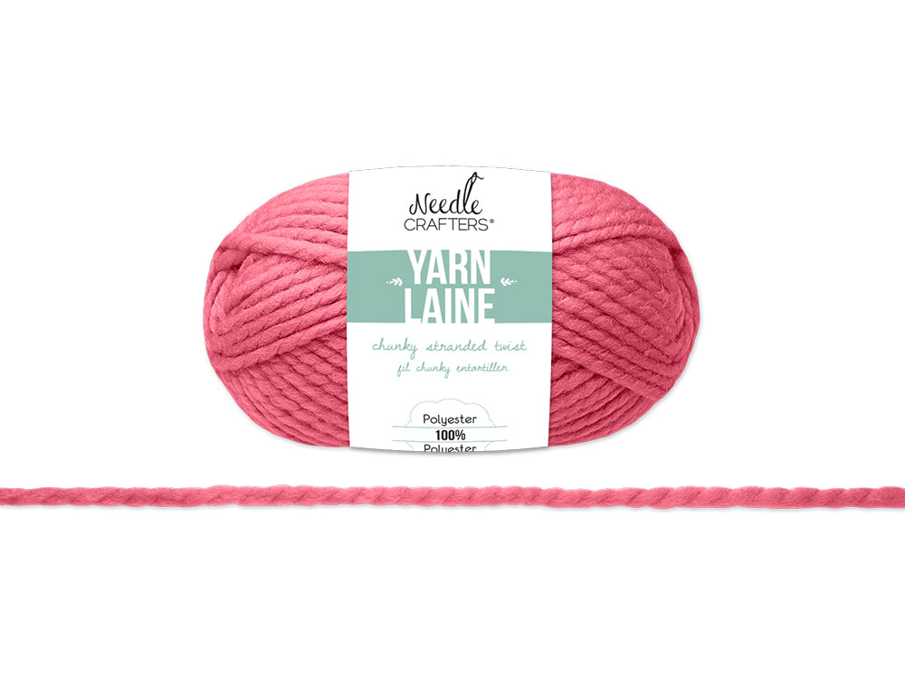 Needlecrafters: 100g Chunky Stranded Twist Poly Yarn E) Pink Salmon