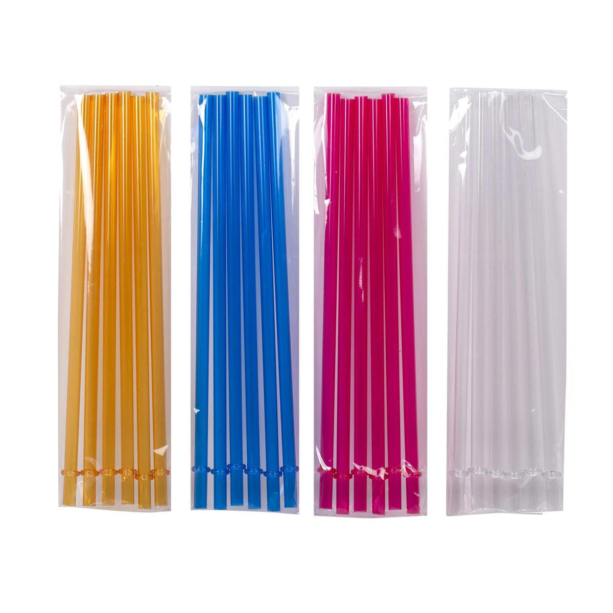 Luciano 6-pc Reusable Straws, 4 cols., pbh (CS)