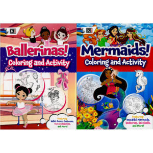 Book Colouring & Activity Mermaids Ballerinas