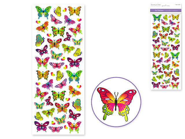 Paper Craft Stickers: 4.75"x12" Foil Icons 3D A) Butterfly Blend