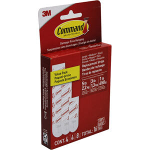 Command Replacement Strips Asst 16Pc