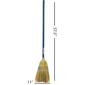 Broom Corn w/Wooden Handle Heavy Duty