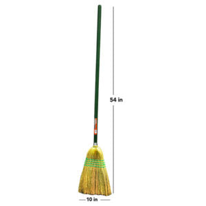 Broom Corn w/Wooden Handle & 4 Row Stitching