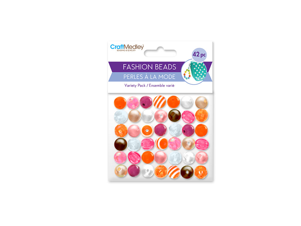 Plastic Fashion Beads: 42-45pc Posh Mix-Packs B) Fresh