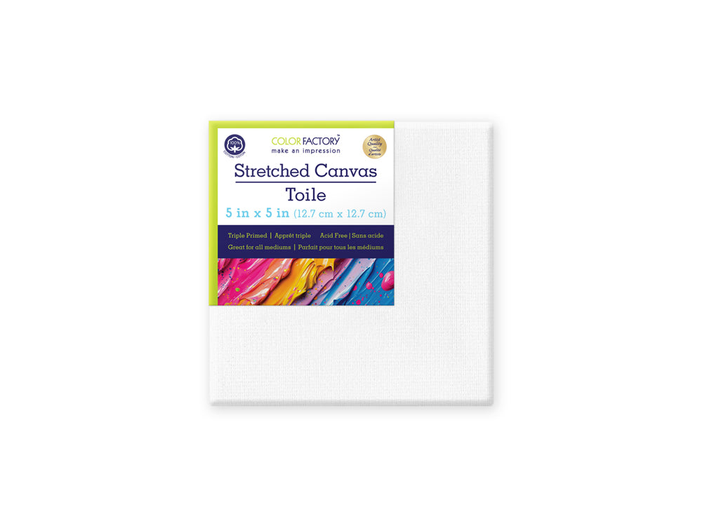 Stretch Artist Canvas: Square 5"x5" Primed Back-Stapled