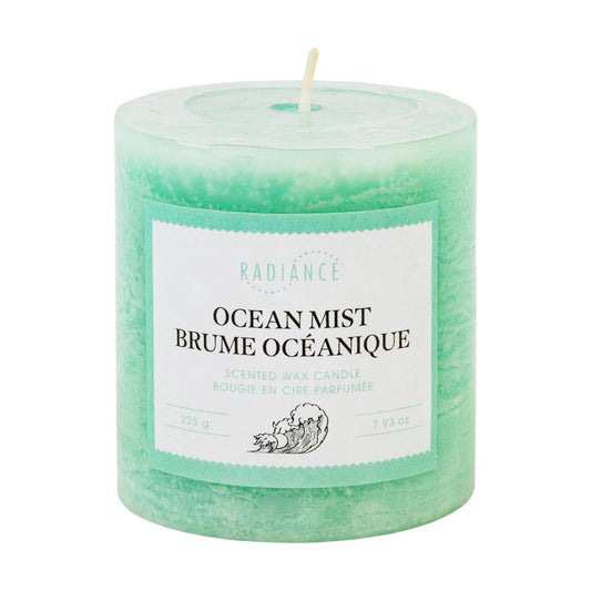 Frosted Scented Pillar Candle, 2.7"x 2.9", Ocean Mist