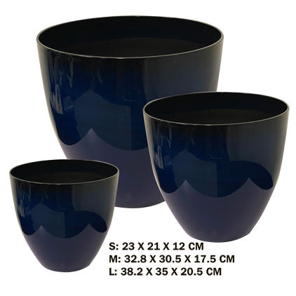 GLOSSY PLANTER-6PC SET-BLUE