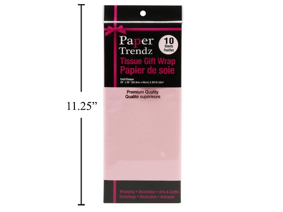 Paper T. 10-Sheet Tissue Wrapping Paper, Pink, printed bag 20"x26"