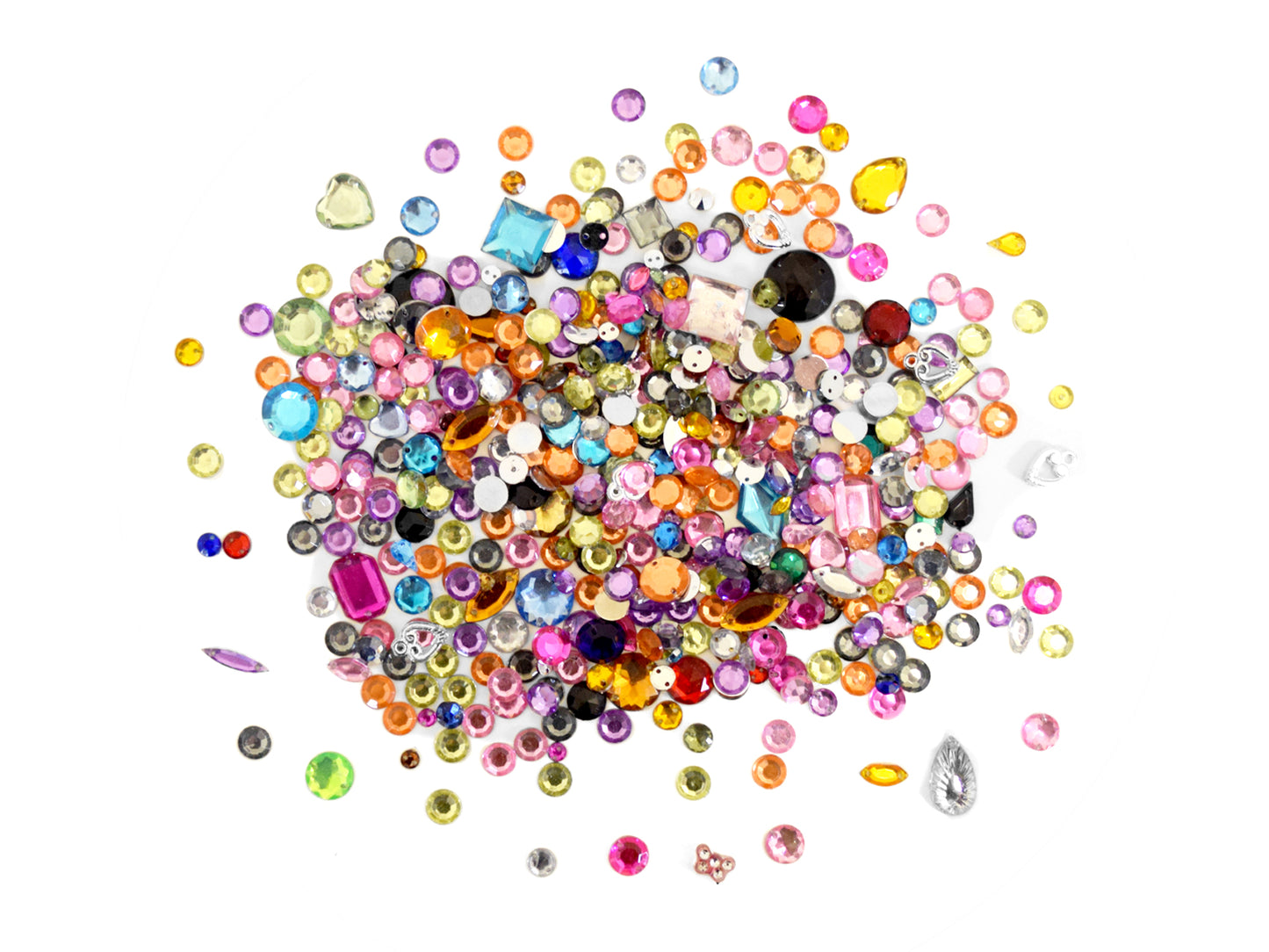 Paper Craft Embellishments: Gemstones Asst Shapes/Colors/Sizes 30g