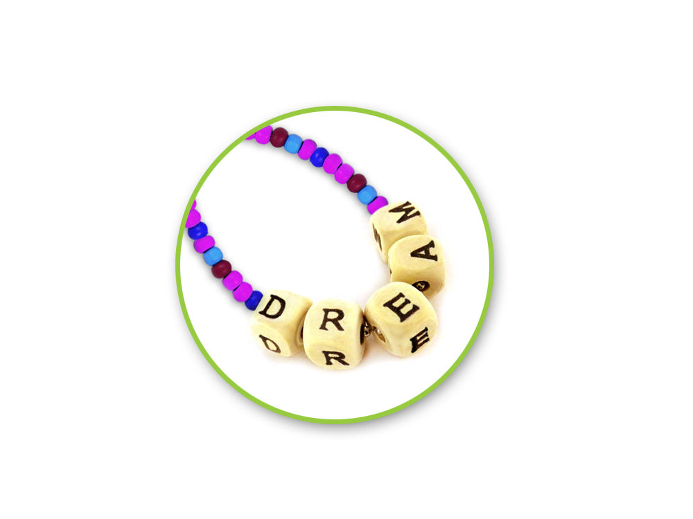 Wood Beads: 1cm Alphabet Beads 60/pk Asst A) Natural